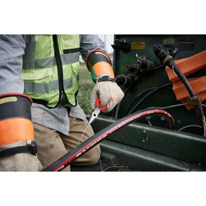 Milwaukee MT505 8 inch Long Nose Dipped Grip Pliers