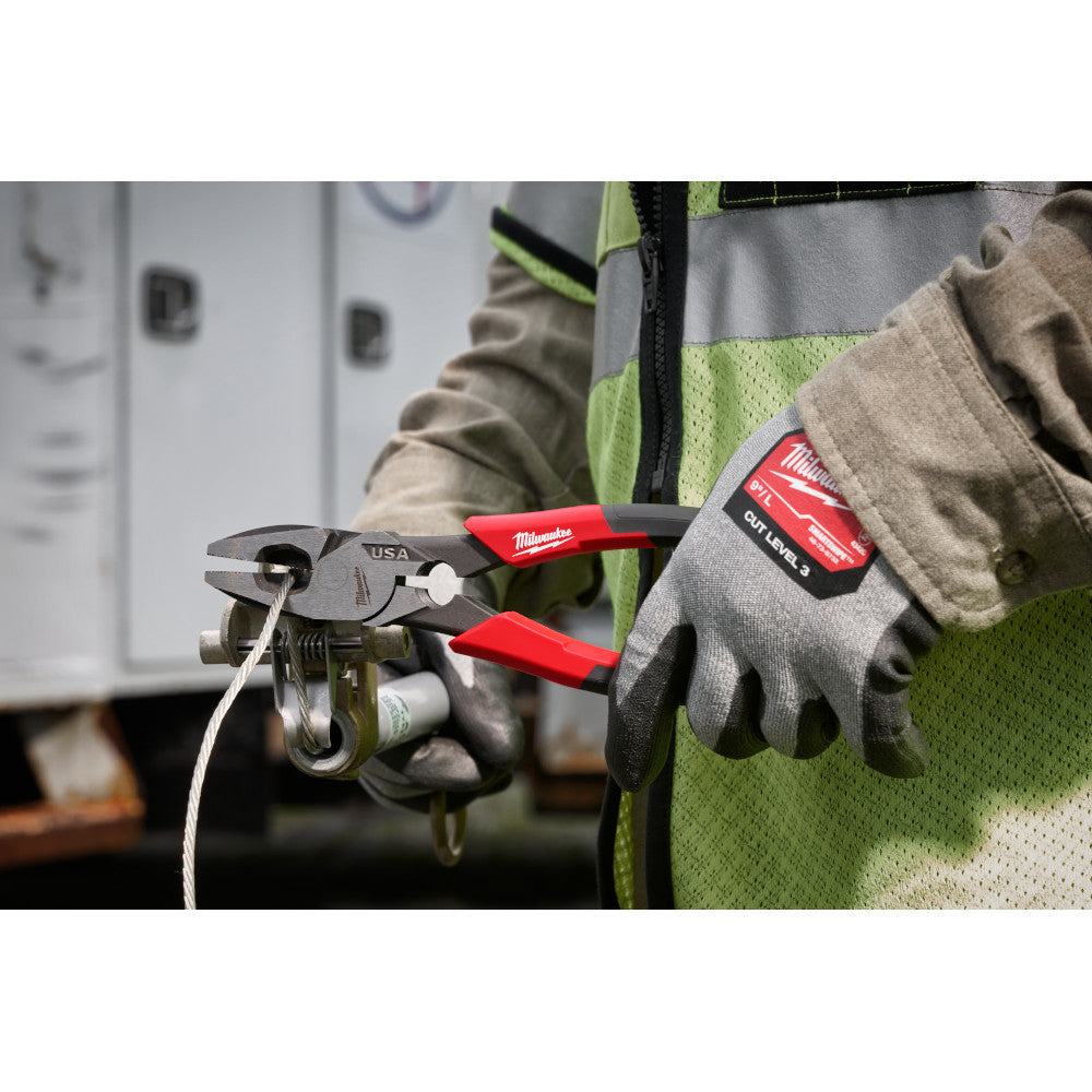 Milwaukee MT550T 9 inch Lineman's Comfort Grip Pliers with Thread Cleaner