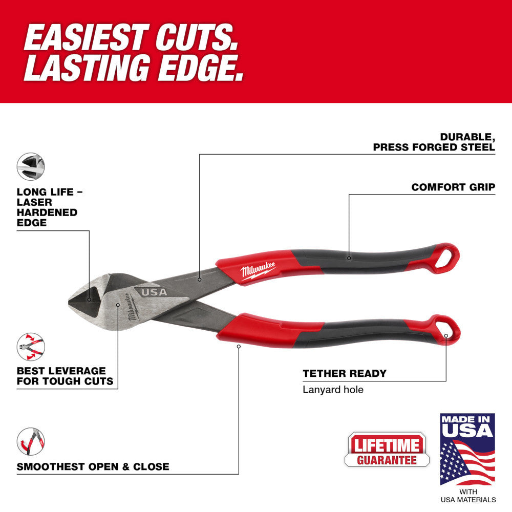 Milwaukee MT558 8 inch Diagonal Comfort Grip Cutting Pliers