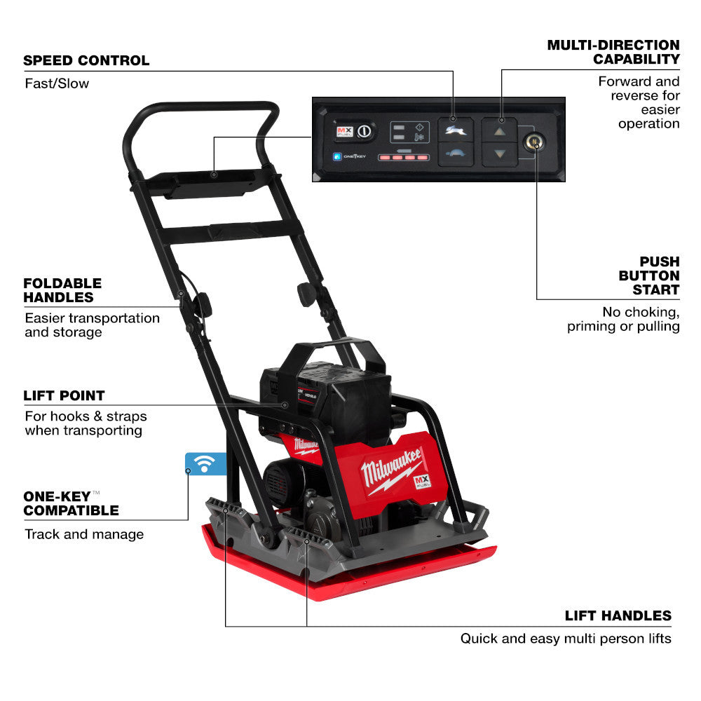 Milwaukee MXF220-2HD MX FUEL Cordless Brushless 20 Inch Plate Compactor Kit