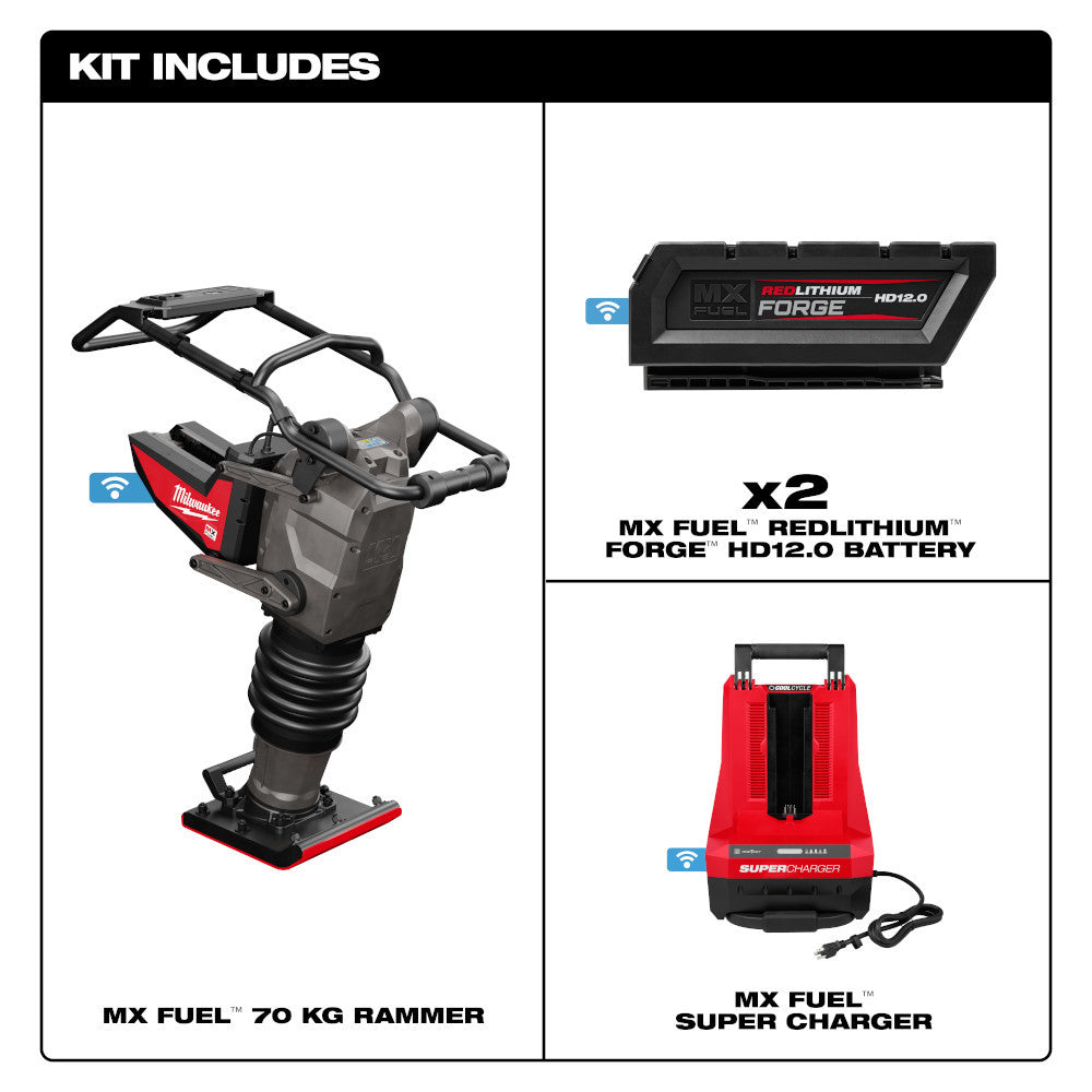 Milwaukee MXF270-2HD MX FUEL Cordless Brushless 70Kg Class Rammer Kit