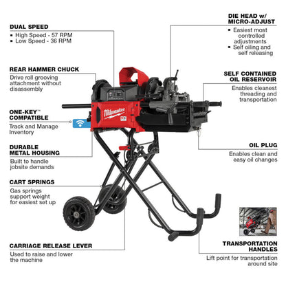 Milwaukee MXF512-2XC MX FUEL Cordless Brushless Pipe Threading Machine (Tool Only)