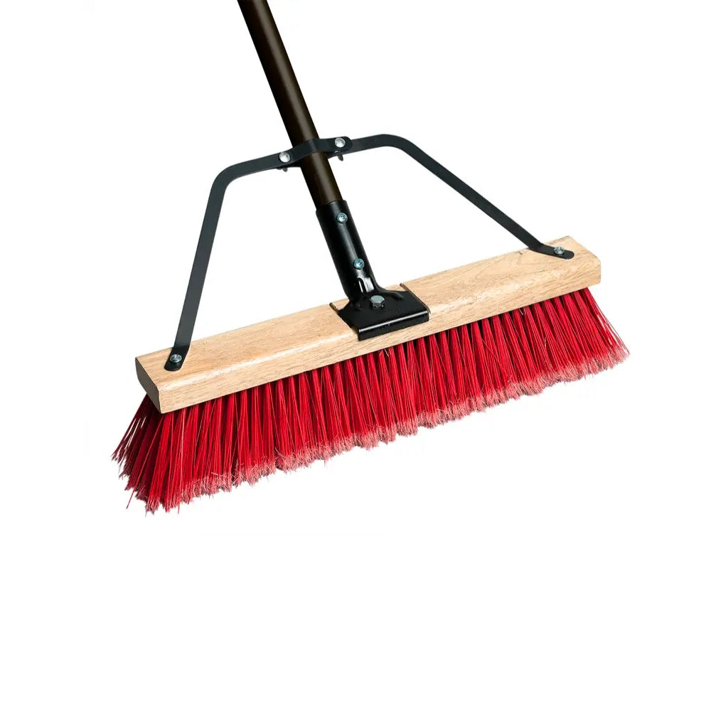 M2 24in Ryno Medium Bristle Push Broom - Red