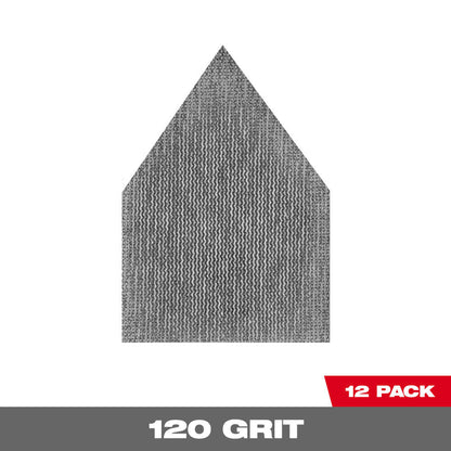 Milwaukee 48-80-5120 120 Grit Mesh Sanding Sheets for M12 FUEL Orbital Detail Sander - 12pk