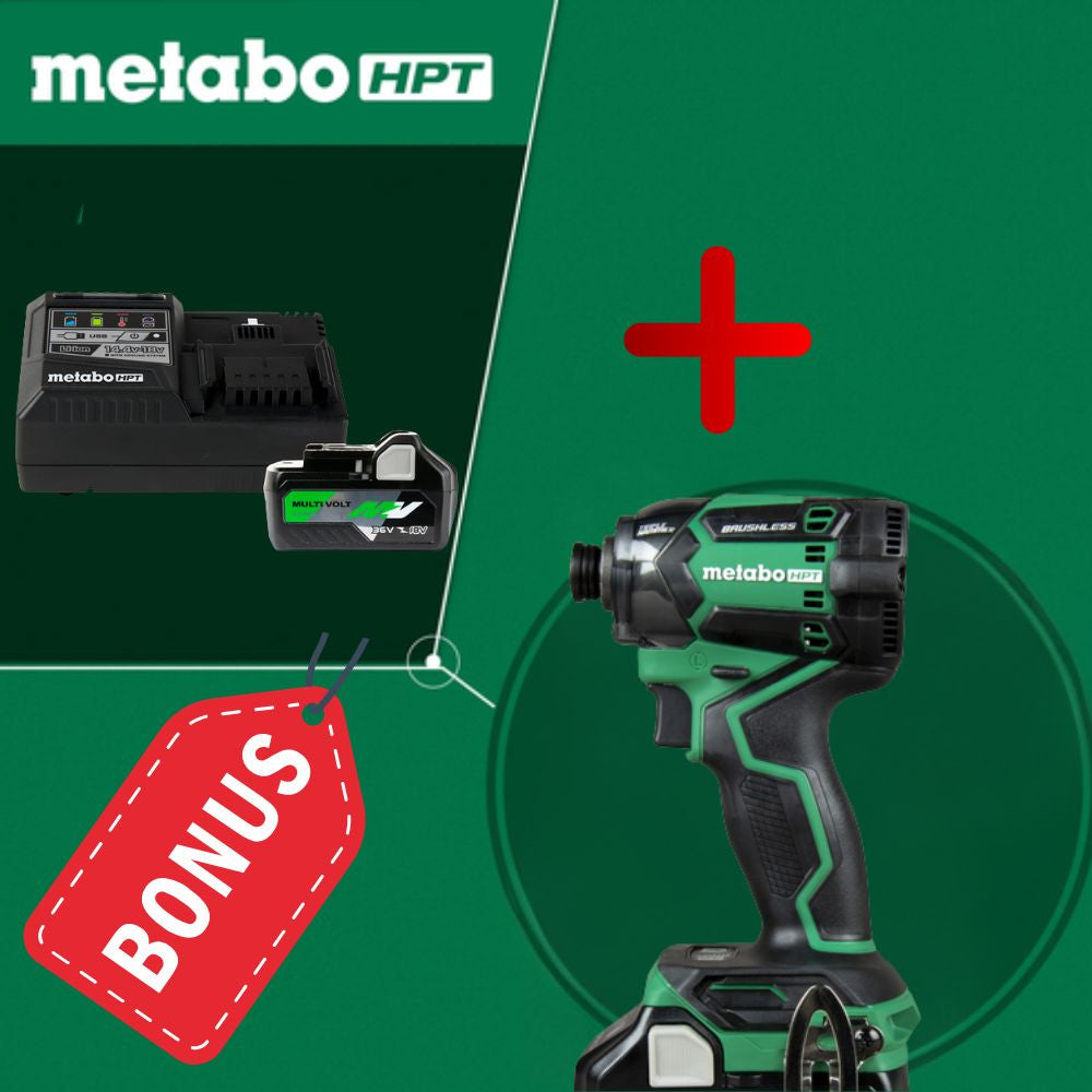Metabo HPT WH36DCQ4M 36V MultiVolt Cordless Brushless 1/4 inch Triple Hammer Bolt Impact Driver (Tool Only)