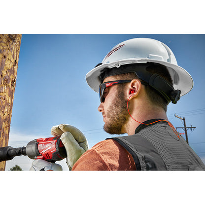 Milwaukee 48-73-3151 Reusable Corded Ear Plugs protecting hearing while drilling