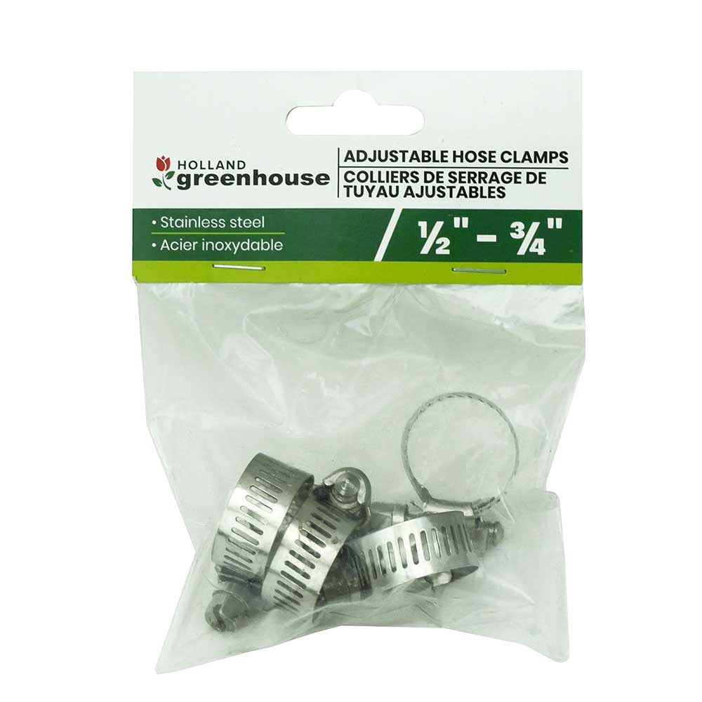 Holland Greenhouse Adjustable Hose Clamps - 4pk