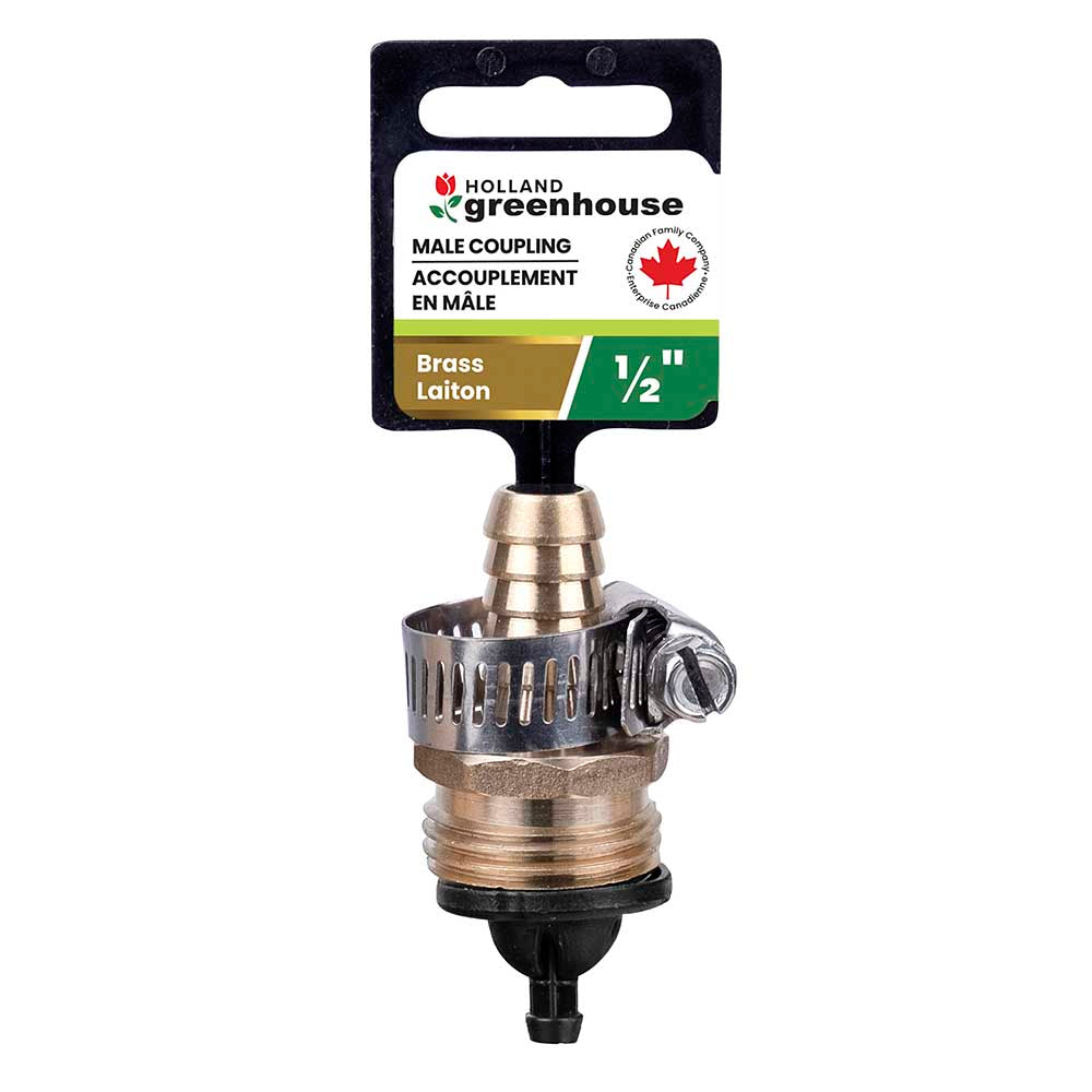 Holland Greenhouse Solid Brass 1/2in Male Hose Repair