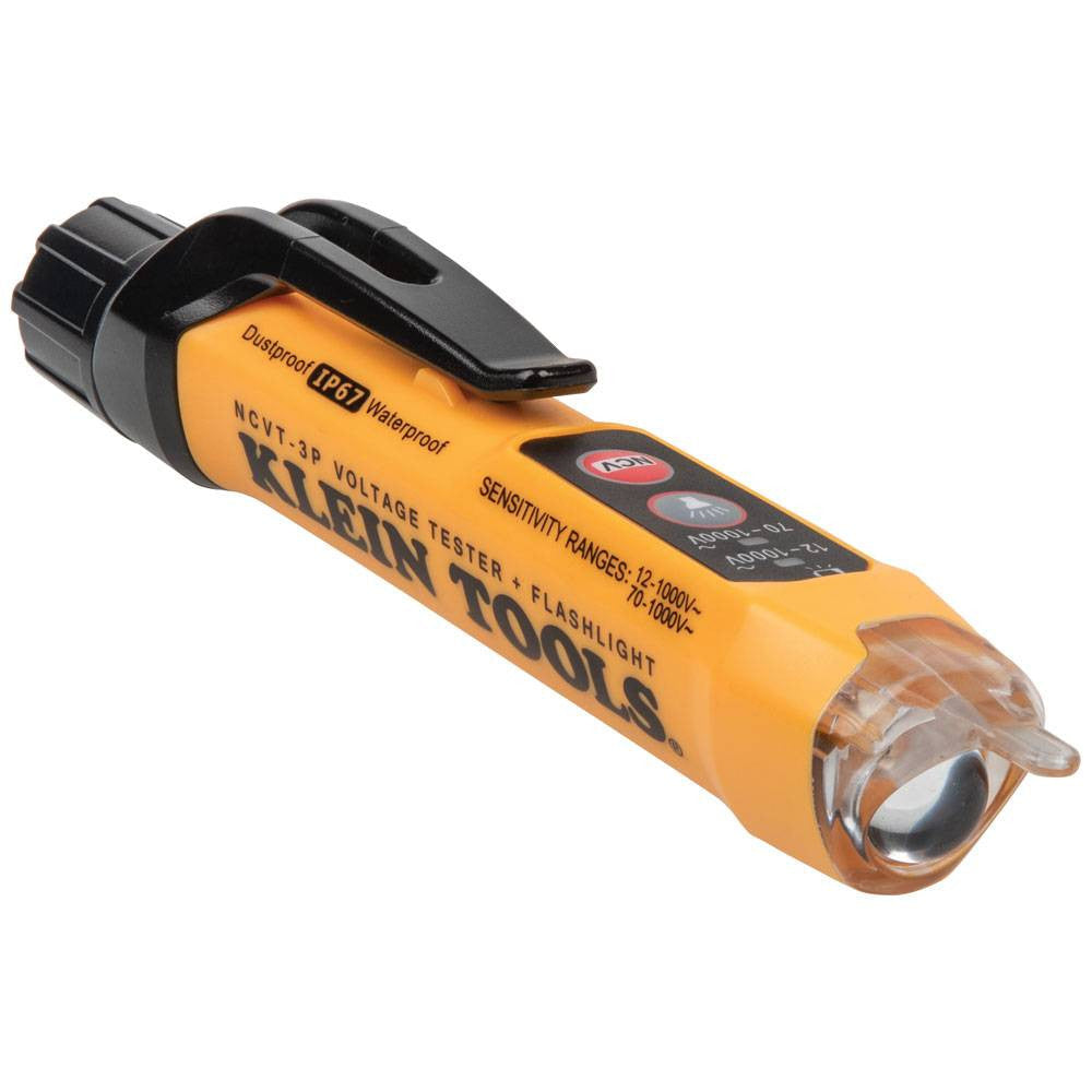 Klein Tools NCVT3P 12V to 1000V AC Dual Range Non-Contact Voltage Tester with Flashlight