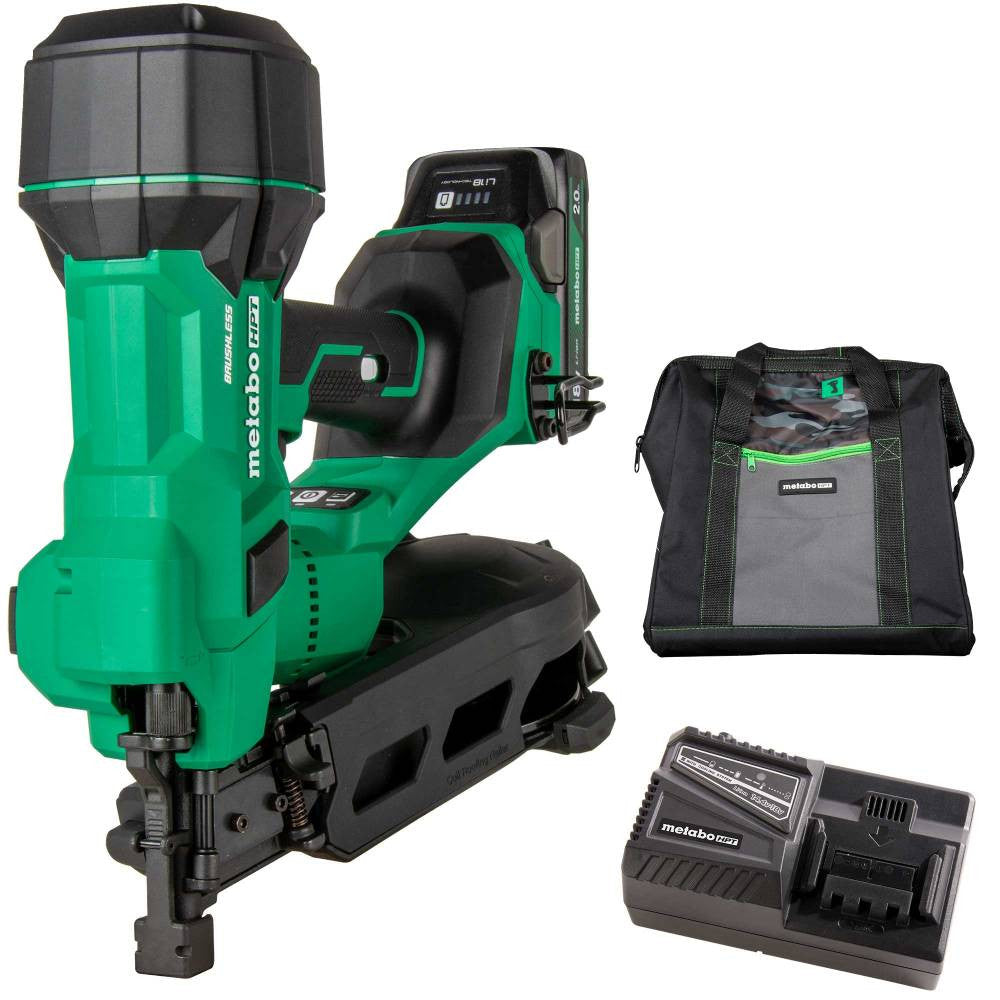 Metabo HPT NV1845DAM 18V Cordless Brushless 1-3/4in Coil Roofing Nailer Kit
