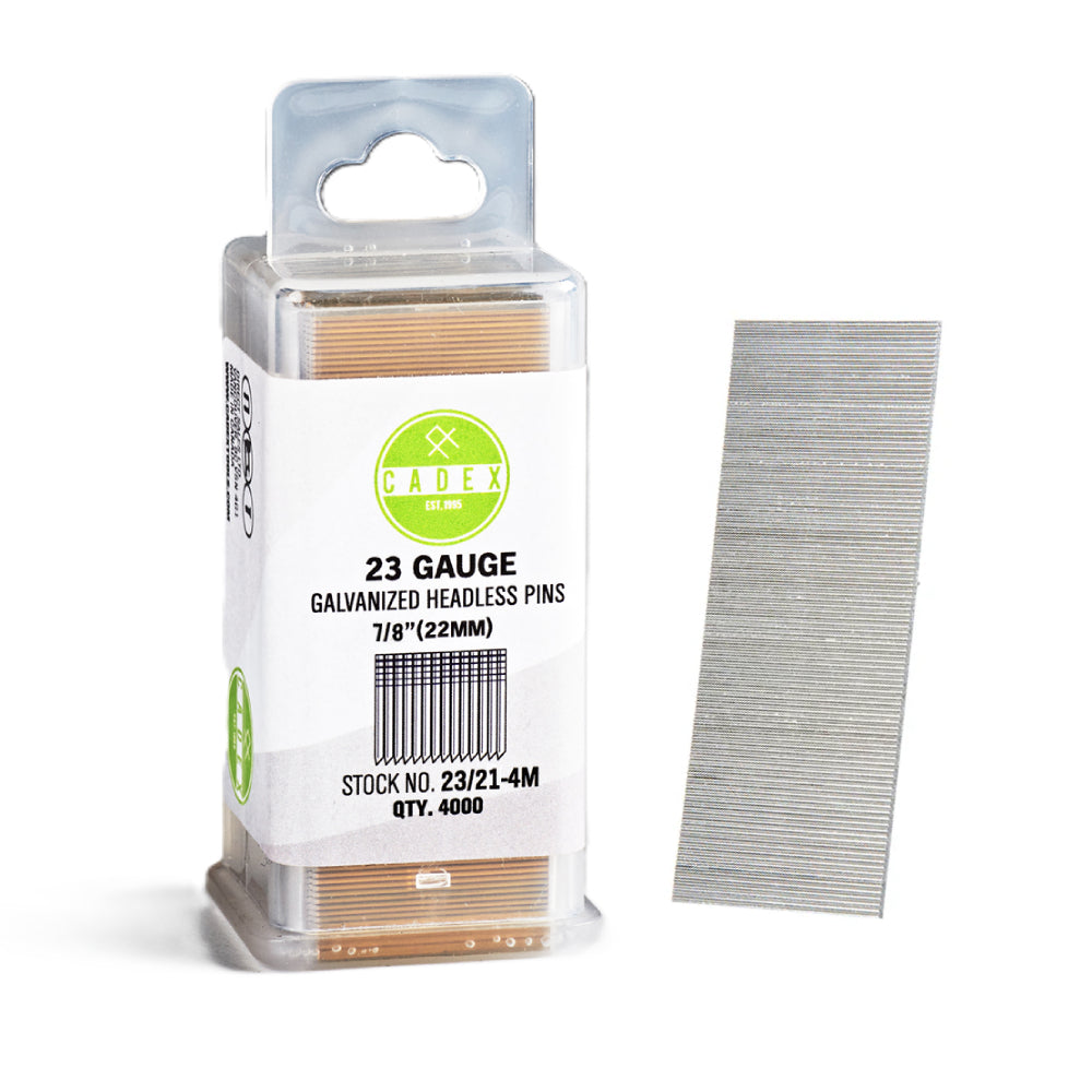 Cadex 23 Gauge 7/8in Galvanized Headless Pins - 4000pk