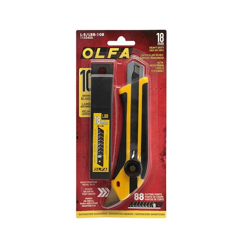 OLFA LBB-10B 18mm Ultra-Sharp Snap-Off Black Blades 10pk