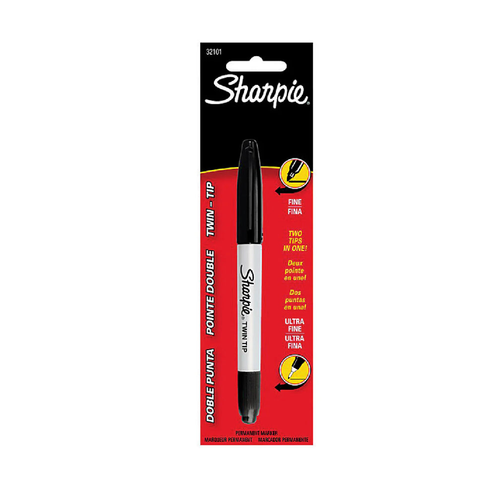 Sharpie Twin Black Tip Fine Point & Ultra Fine Point Permanent Marker