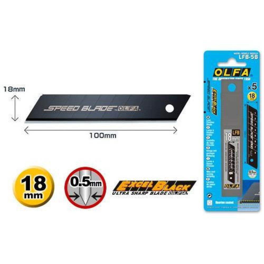 OLFA LFB-10B 18mm Heavy-Duty Snap-Off Speed Blades 10pk