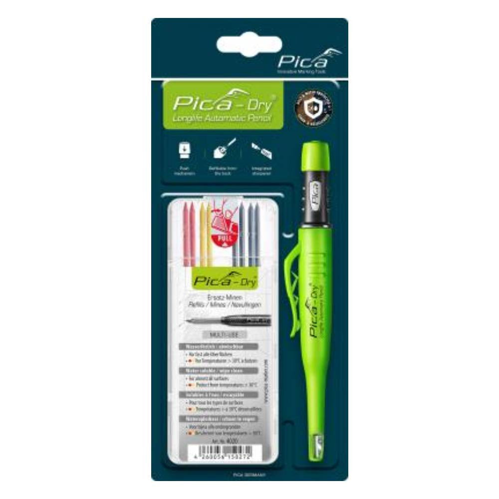 Pica 30402 Pica-Dry Longlife Automatic Pencil and Assorted Lead Refills Set