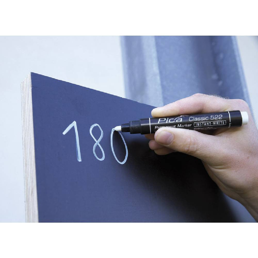 Pica 522-52-SB Classic 520 Permanent Marker with Bullet Tip - White