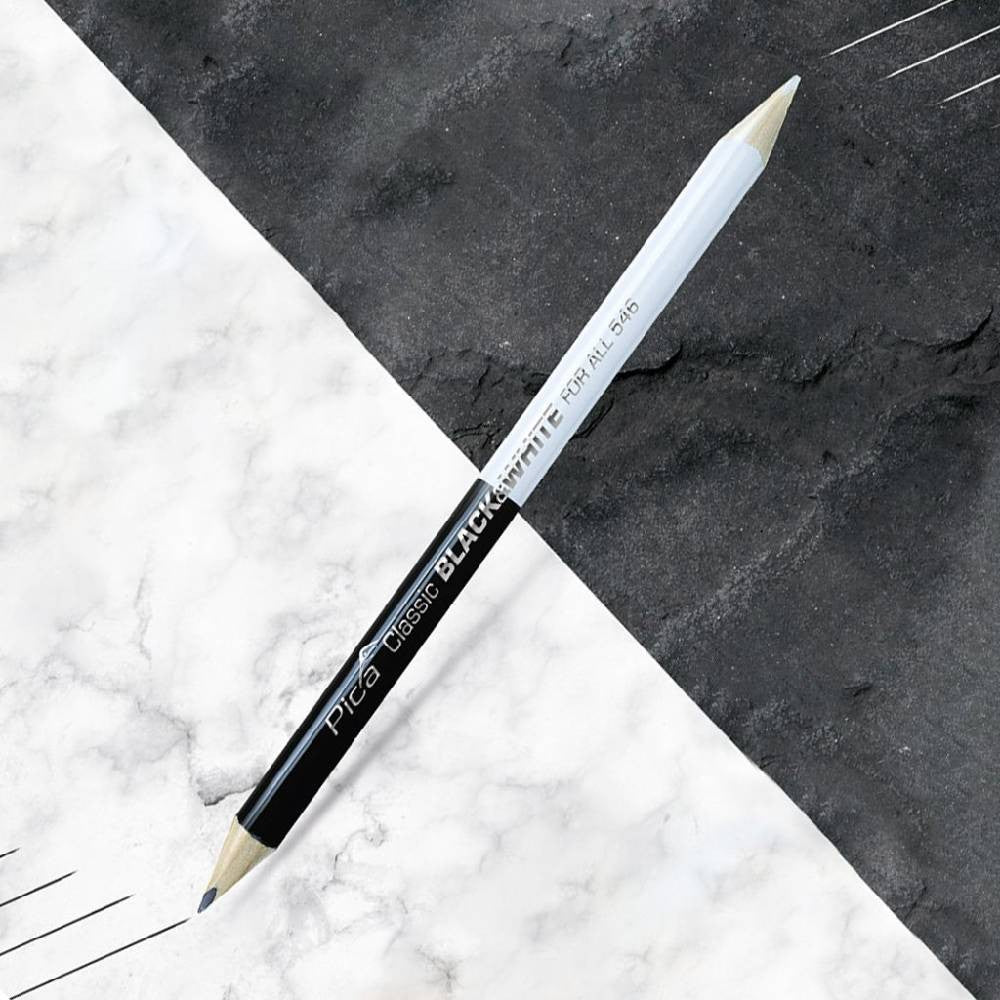 Pica 546-24-50 Classic 546 FOR ALL Black  and White Universal Marking Pencil