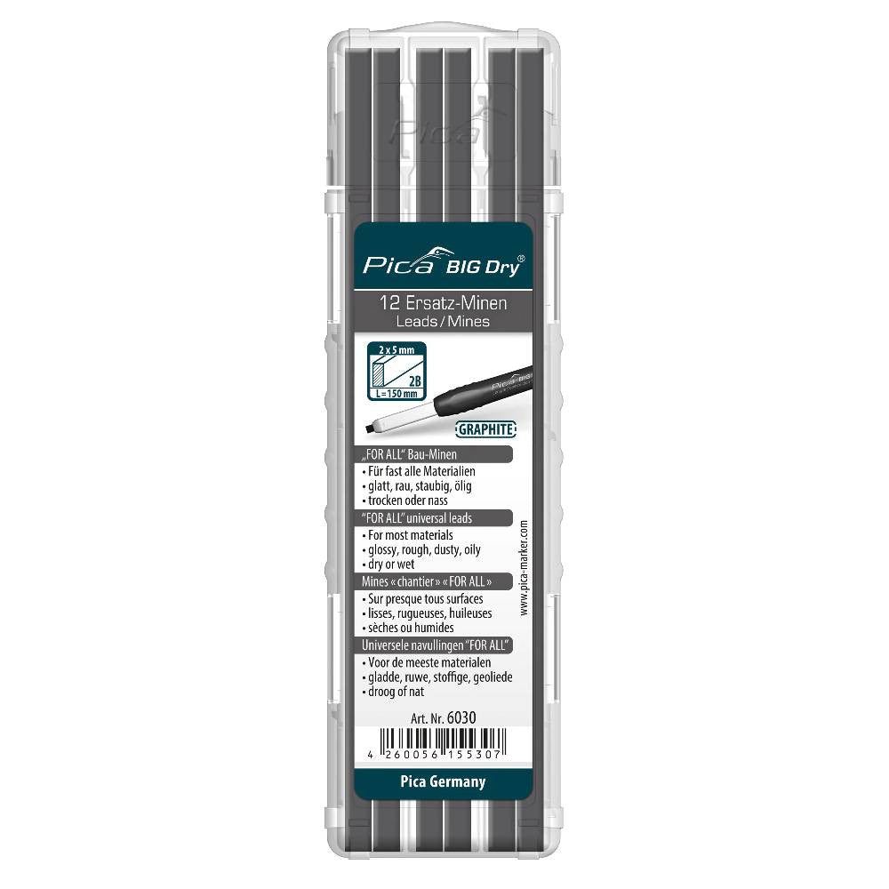 Pica 6030 Pica-Dry Graphite Lead Refills - 12pk