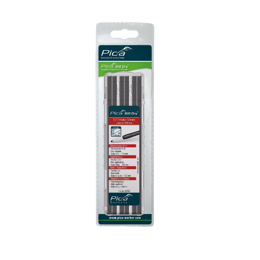 Pica 6050 Pica-Dry Carpenter Graphite Lead Refills - 12pk