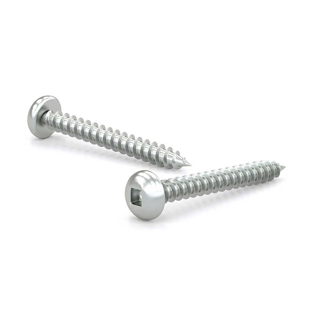 #8 x 1-1/4in Pan Head Zinc-Plated Metal Screws - 100pk