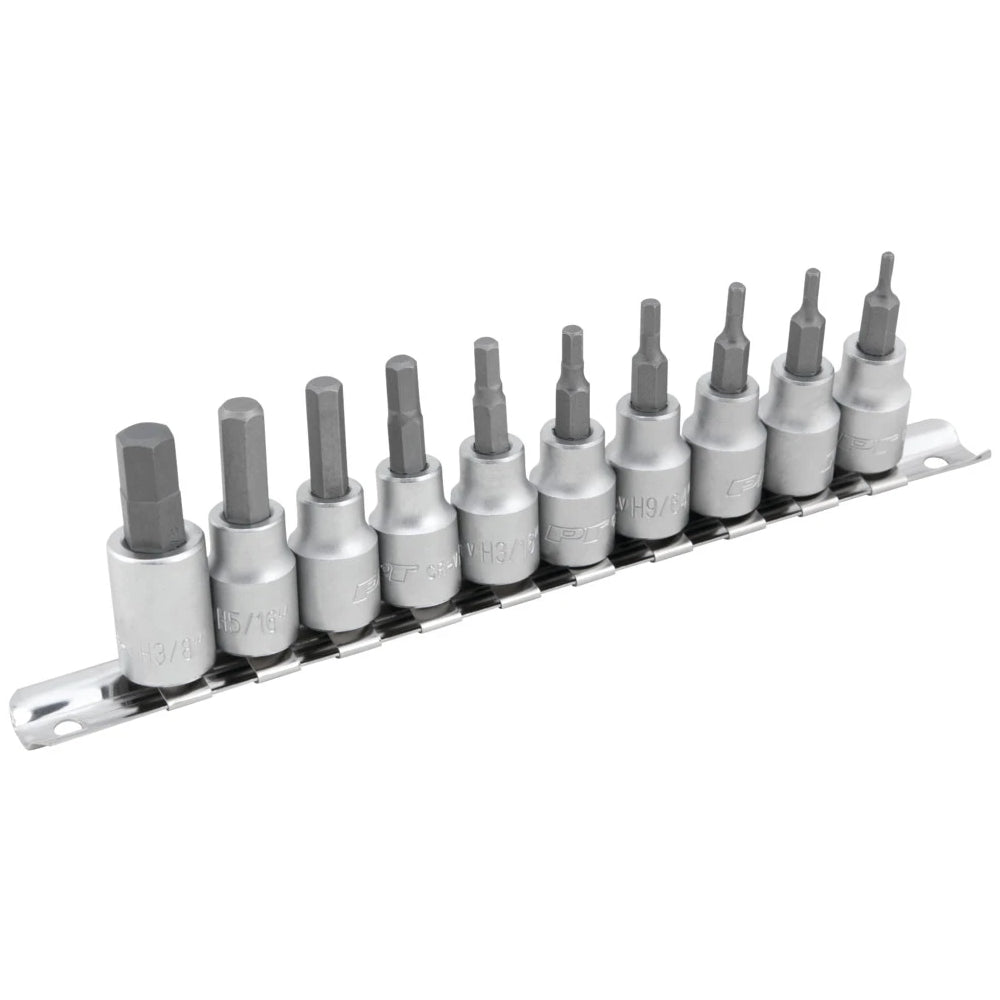 Performance Tool 10pc SAE Hex Bit Socket Set