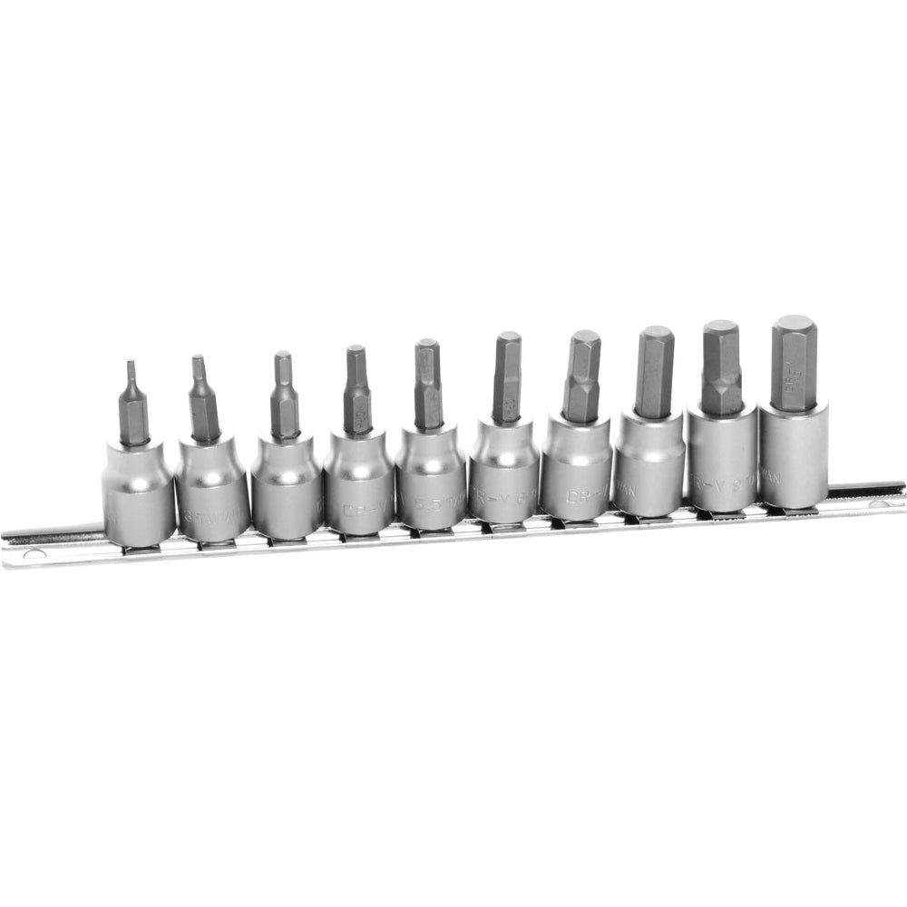 Performance Tool 10pc Metric Hex Bit Socket Set