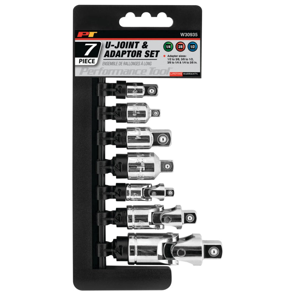 Performance Tool 7pc U-Joint & Adapter Set
