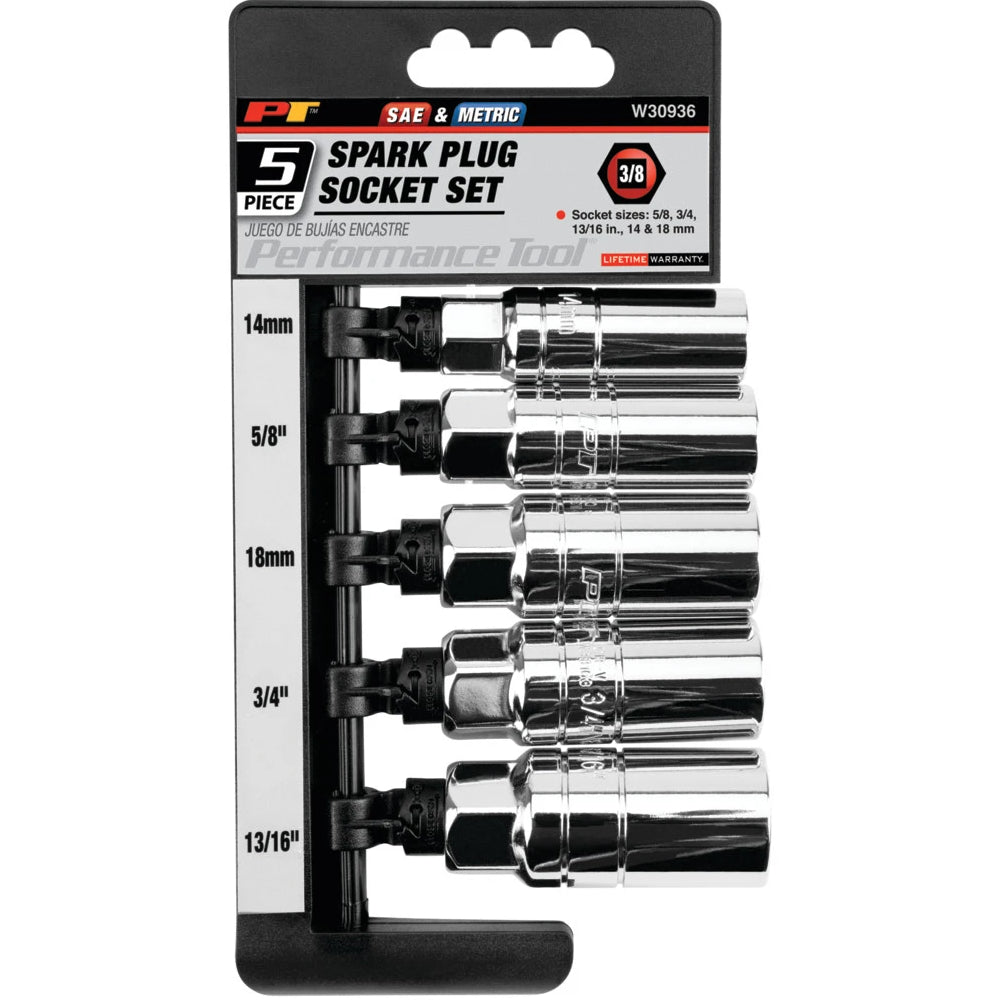 Performance Tool 5pc Spark Plug Socket Set