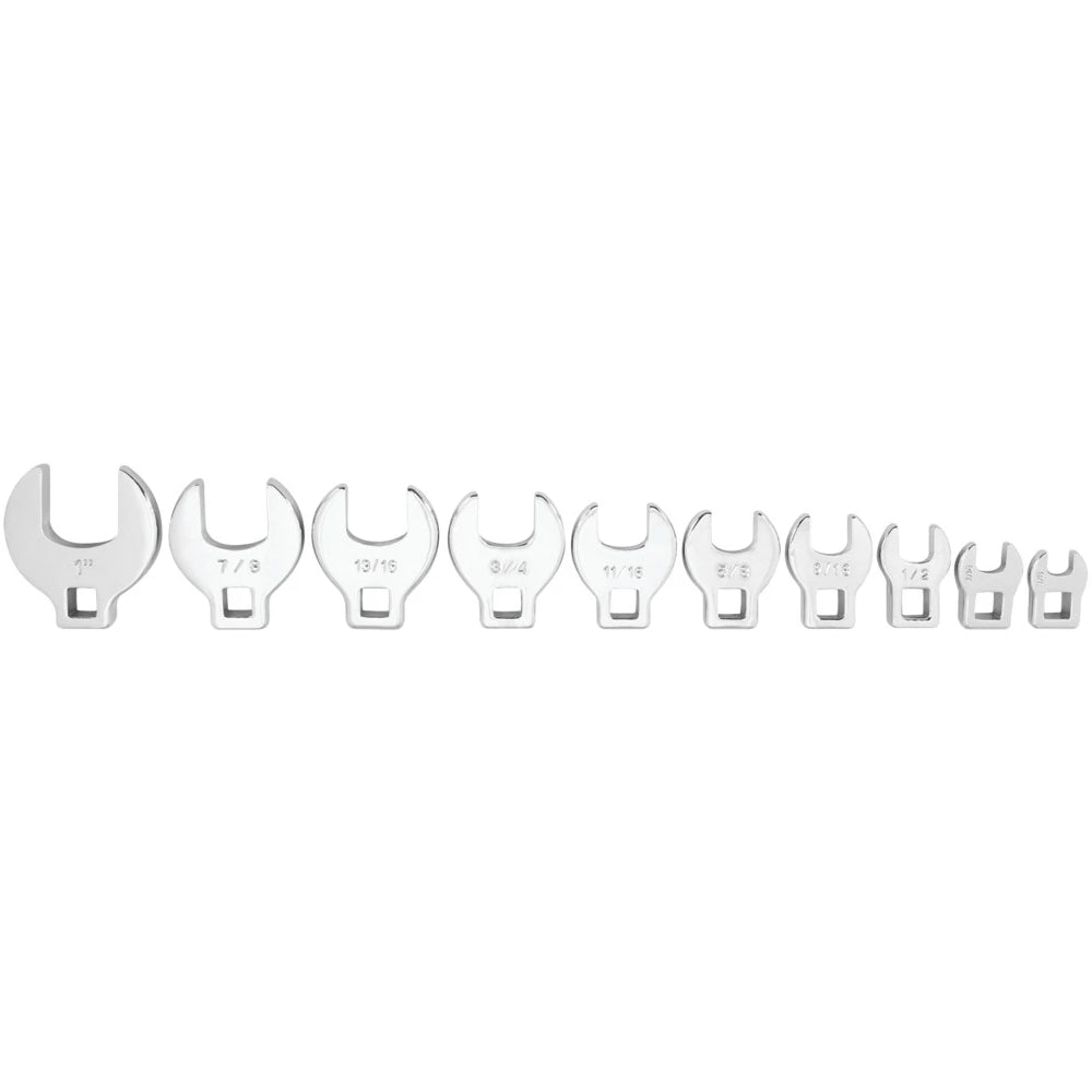Performance Tool 10pc SAE Crow Foot Wrench Set