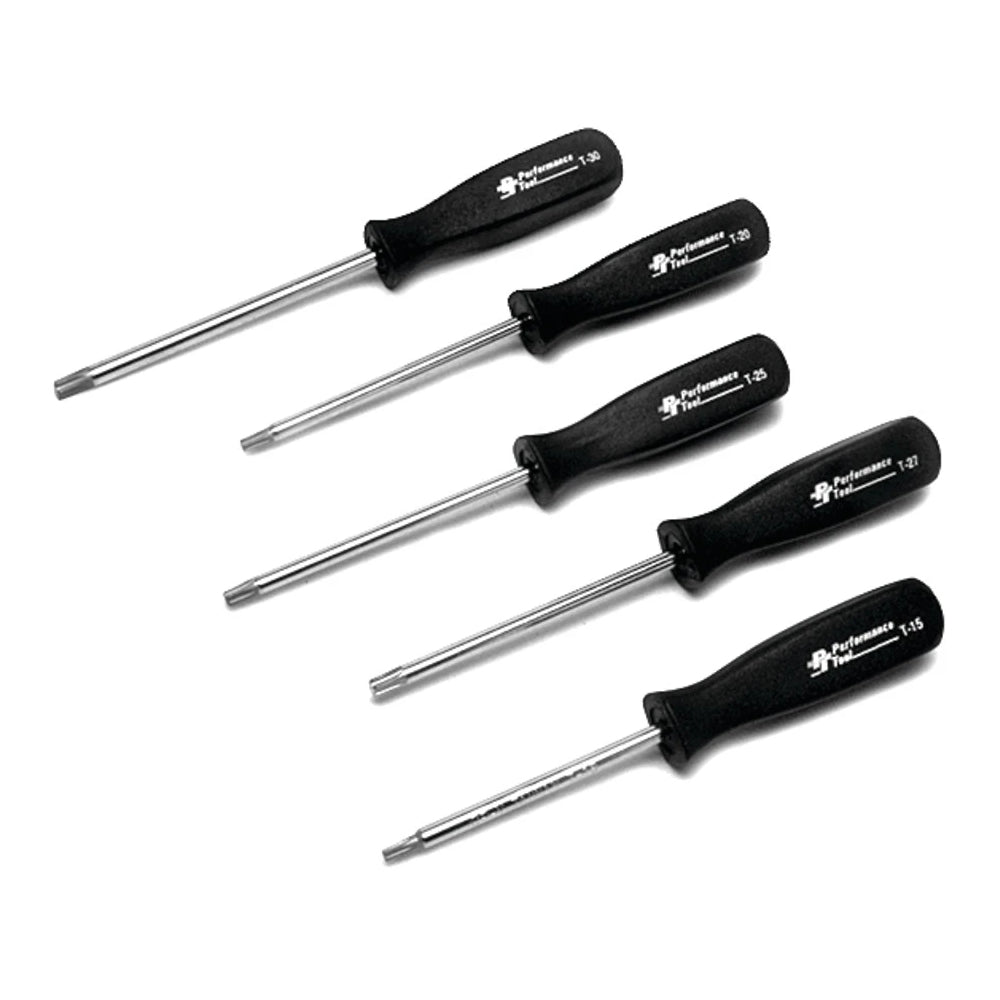 Performance Tool 5pc Tamper Resistant Star Bit Screwdriver Set