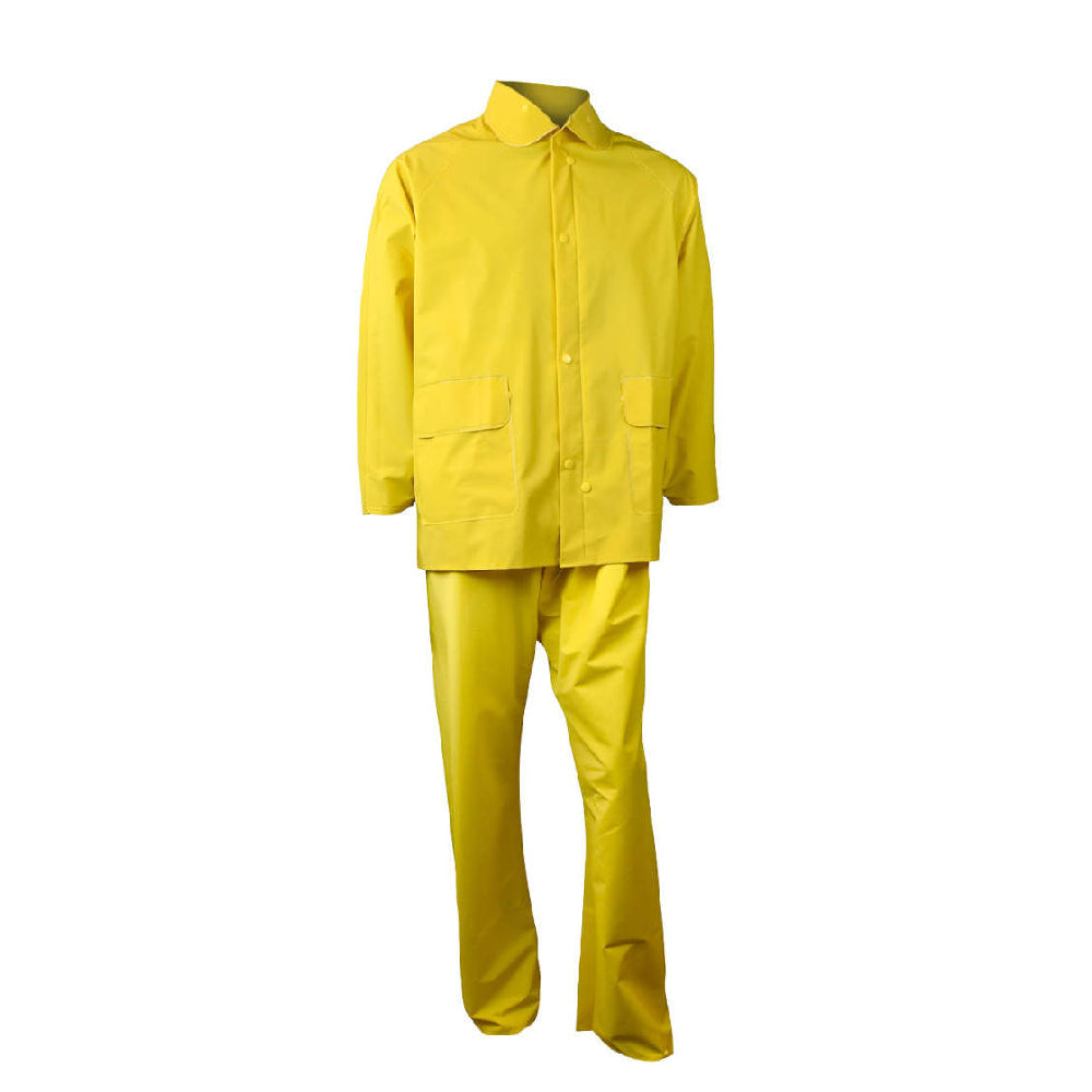 Radians ERW 35 Economy 3pc PVC/Poly Yellow Rainsuit - Large