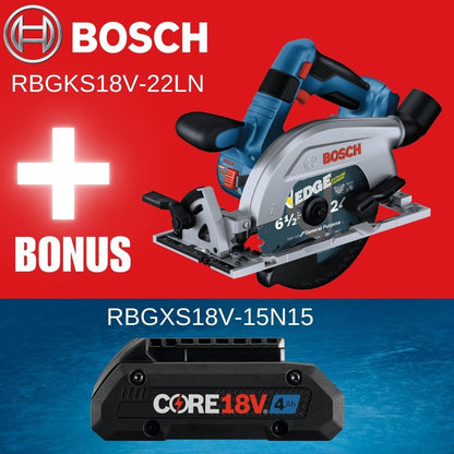 Bosch GKS18V-22LN 18V Cordless Brushless 6-1/2 inch Blade-Left Circular Saw (Tool Only) showing cutting lumber on a jobsite