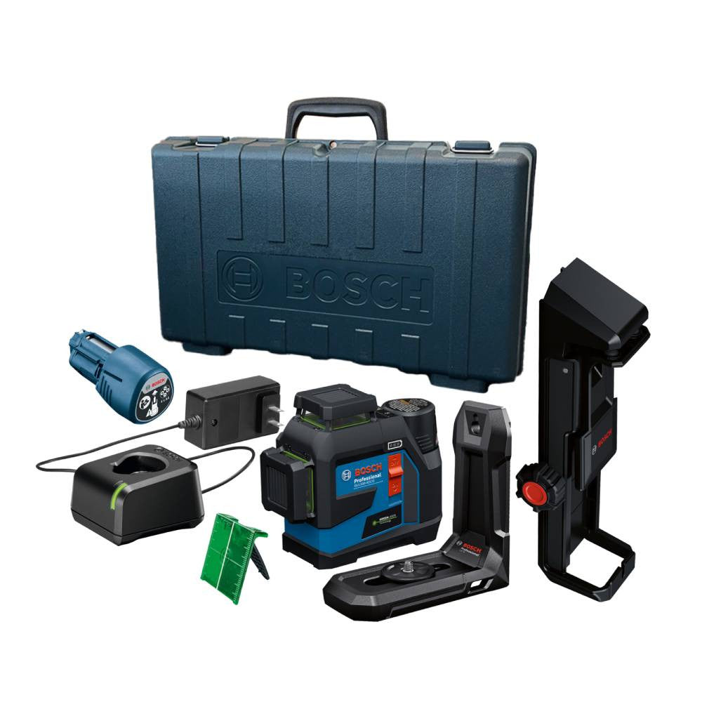 Bosch GLL330-42CGL 12V Max 360 Degree Green-Beam Three-Plane Leveling & Alignment Laser Kit
