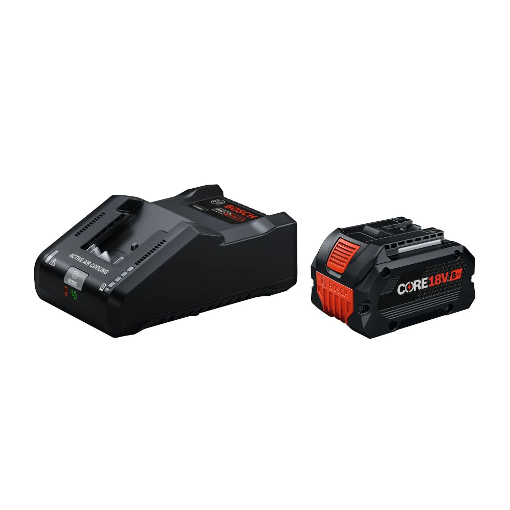 Bosch GXS18V-30N18 18V CORE18V High Power 8.0 Ah Battery and Turbo Charger Starter Kit