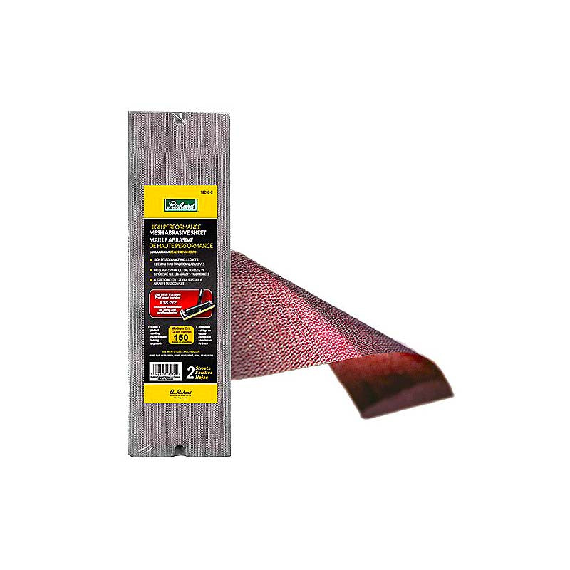 Richard 150 Grit 3-3/8in x 11-1/4in Mesh Abrasive Sanding Sheets - 2pk