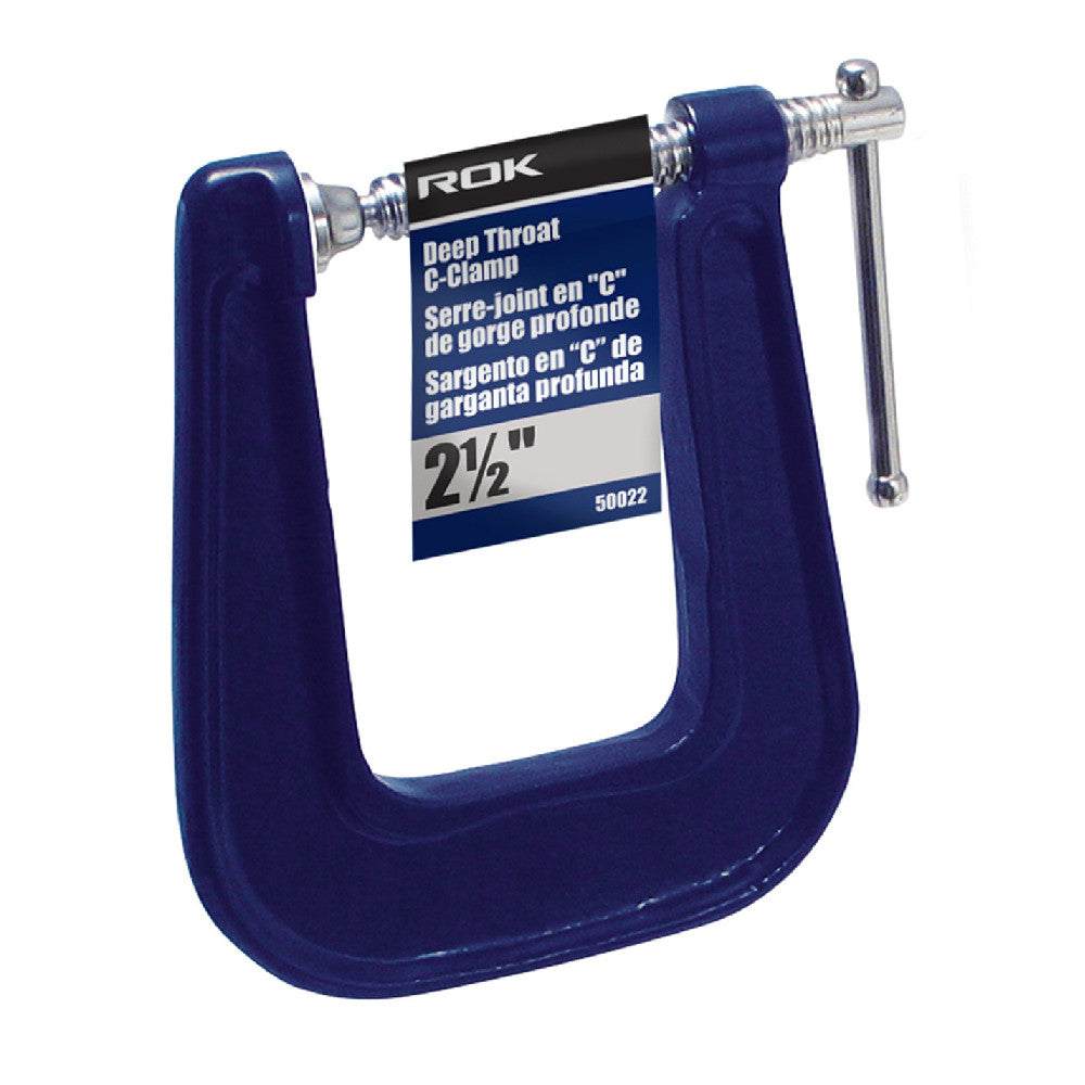 ROK 2-1/2 Inch Deep Throat C-Clamp