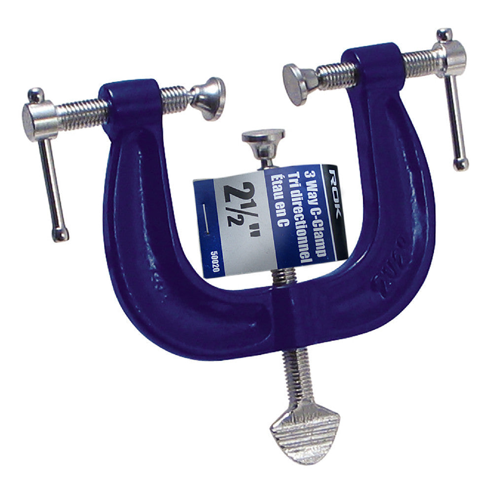 ROK 50020 2-1/2 Inch 3-Way C-Clamp
