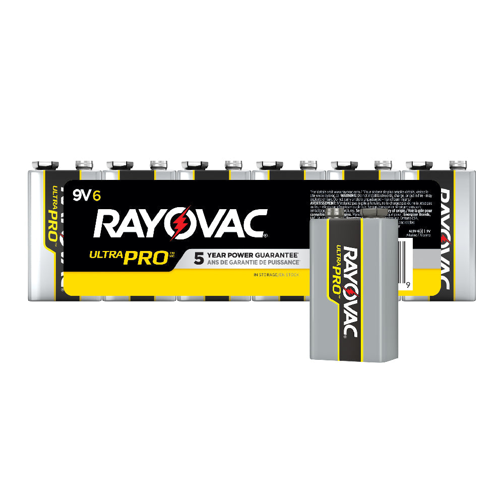 Rayovac 9V UltraPro Alkaline Shrink-Wrapped Batteries - 6pk