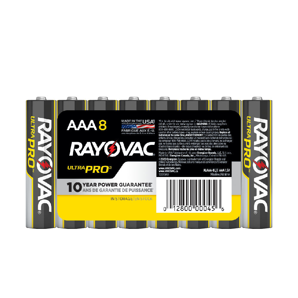 Rayovac AAA UltraPro Alkaline Shrink-Wrapped Batteries - 8pk