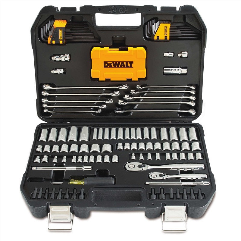 DeWalt 142pc 1/4in & 3/8in Drive SAE/Metric Mechanics' Tool Kit & Socket Set