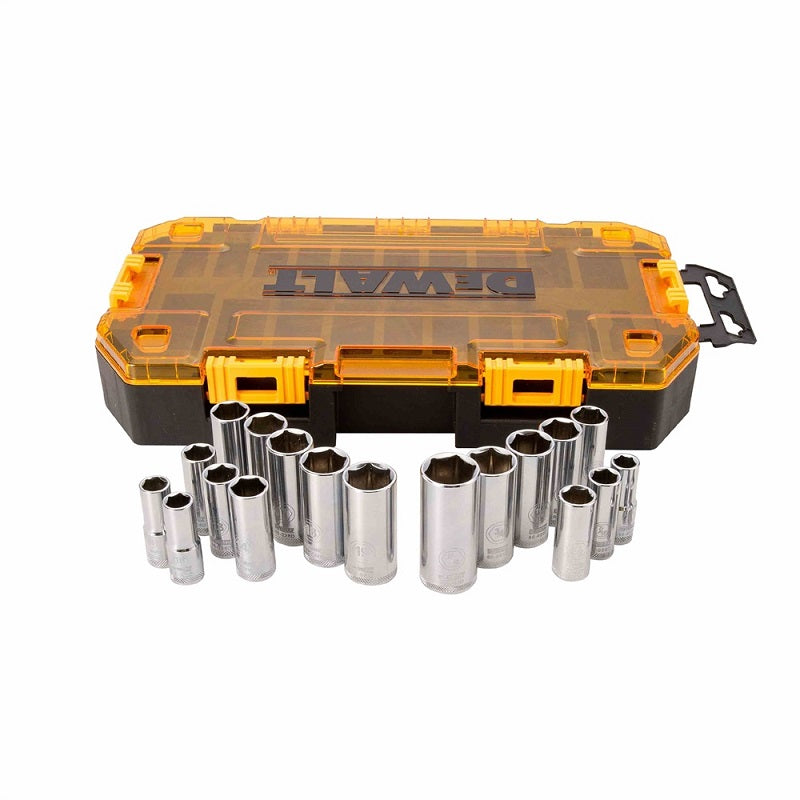 DeWalt 20pc 3/8in Drive Combination SAE/Metric Deep Socket Set with Case