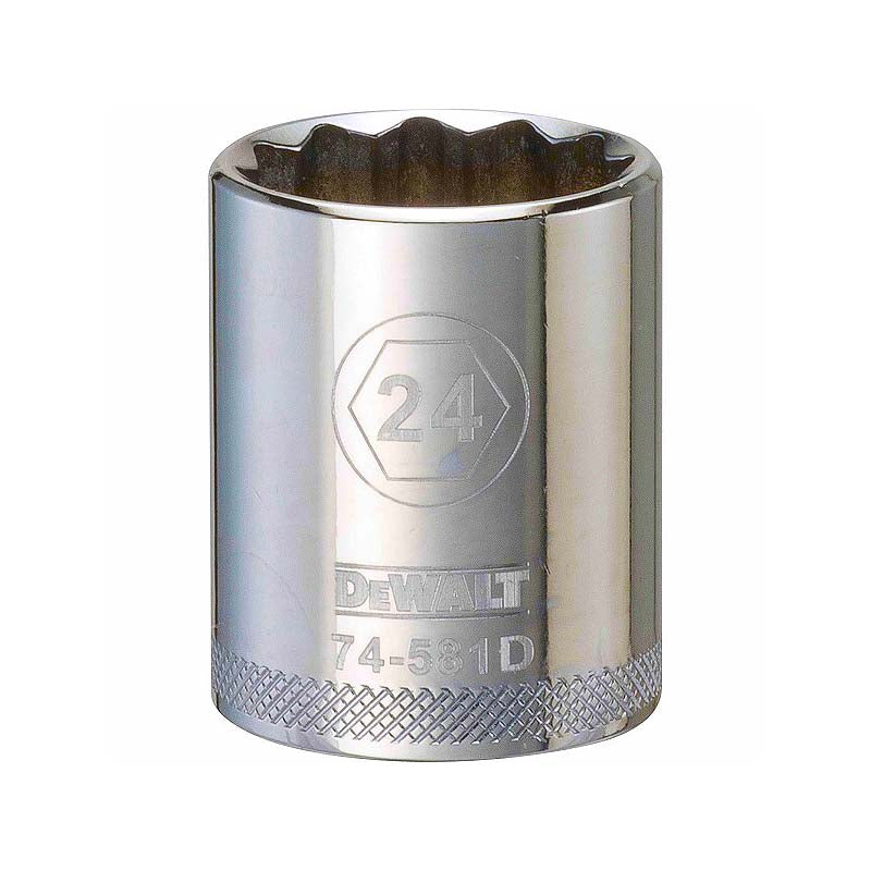 DeWalt 24mm 1/2in Drive 12pt Metric Socket
