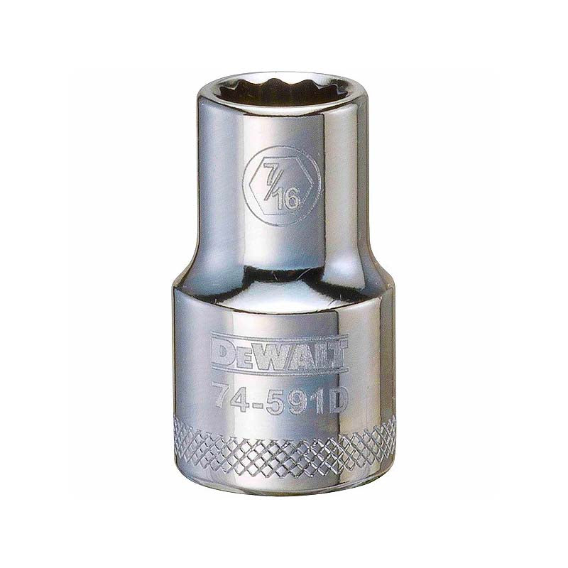 DeWalt 7/16in 1/2in Drive 12pt SAE Socket