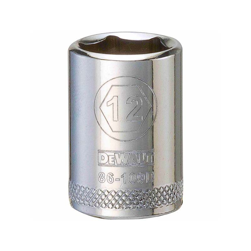 DeWalt 12mm 1/4in Drive 6pt Metric Socket