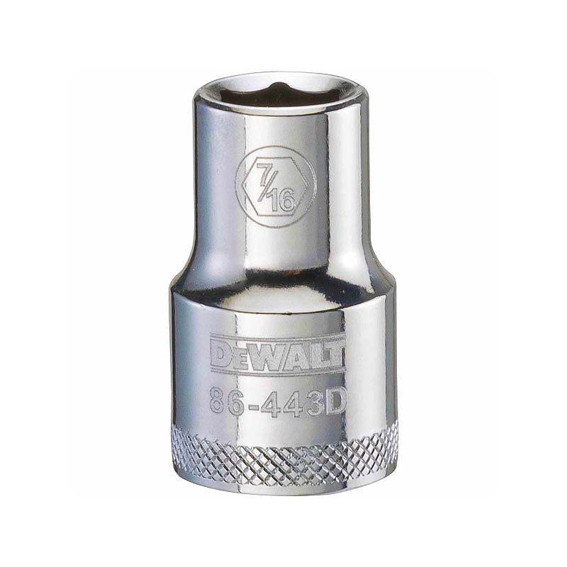 DeWalt 7/16in 1/2in Drive 6pt SAE Socket
