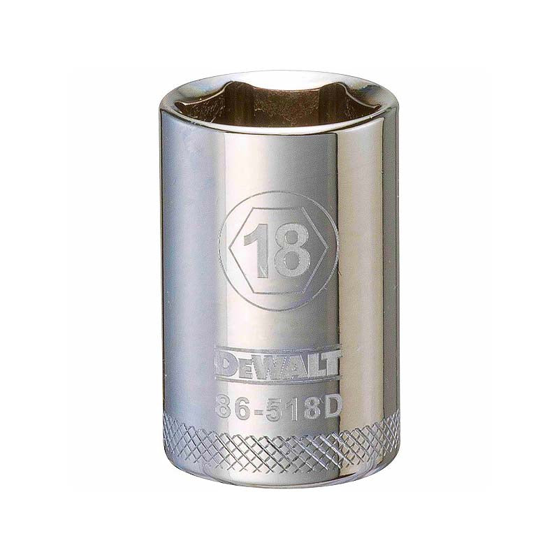 DeWalt 18mm 1/2in Drive 6pt Metric Socket
