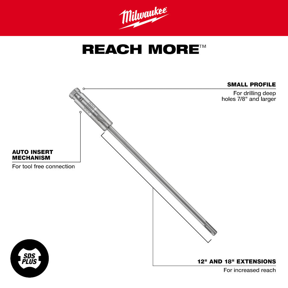Milwaukee 48-20-6940 12 inch PLUS-LOK SDS Plus Extension