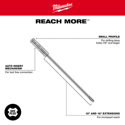 Milwaukee 48-20-6940 12 inch PLUS-LOK SDS Plus Extension