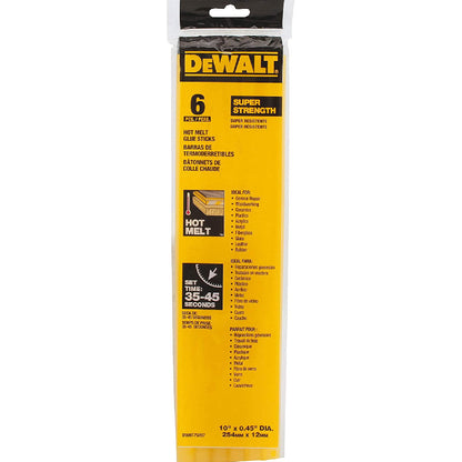 DeWalt DWHT75097 10 Inch x 7/16 Inch Hot Melt Glue Sticks - 6pk