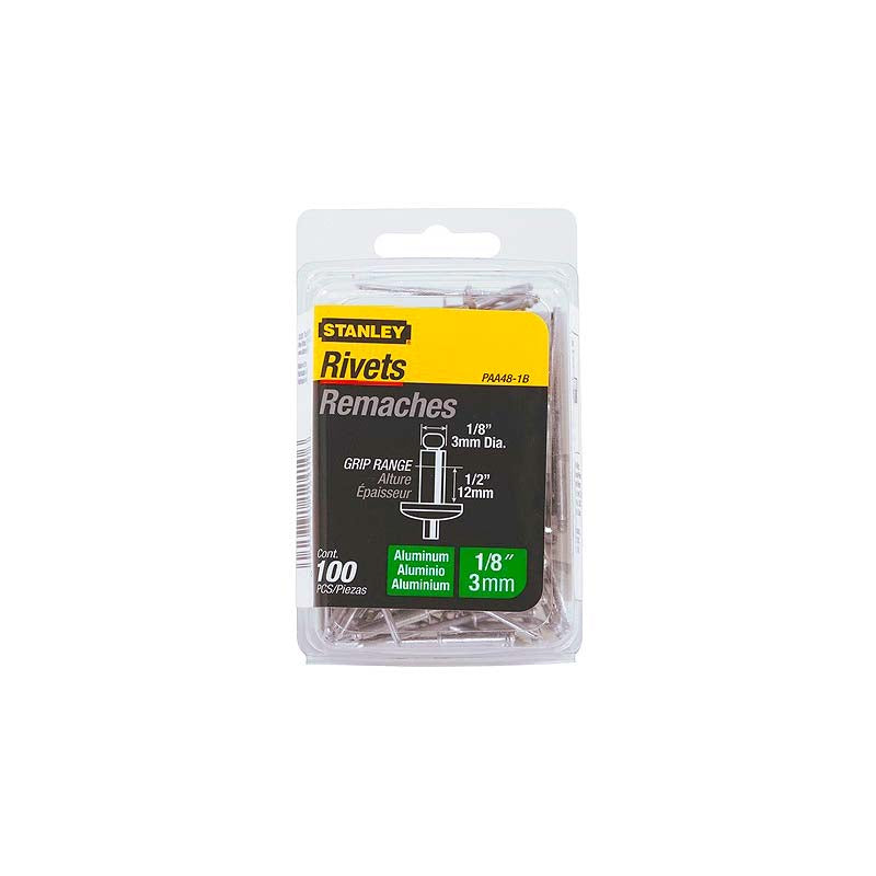 Stanley 1/8in x 1/2in Aluminum Rivets - 100pk